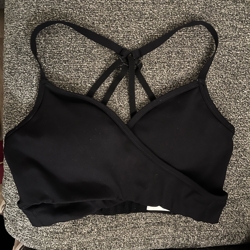 ALPHALETE surface black tie wrap top or bra